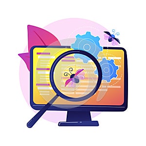 Bug fixing and software testing vector concept metaphor.
