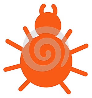 Bug icon. Red insect symbol. Code error sign