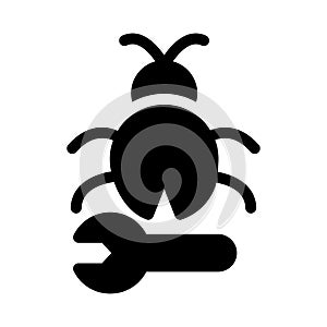 Bug vector glyph flat icon