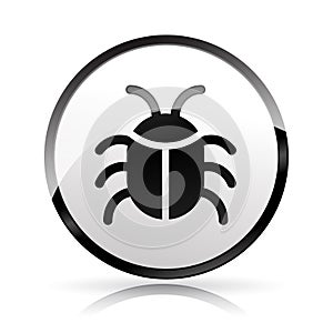 Bug icon on white background