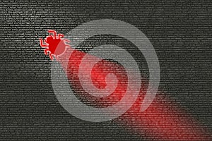 Bug infecting computer code cybersecurity concept