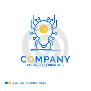 Bug, insect, spider, virus, App Blue Yellow Business Logo templa