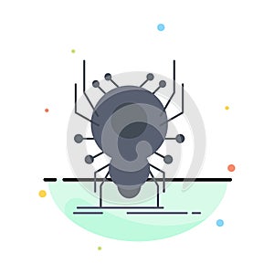 Bug, insect, spider, virus, App Flat Color Icon Vector