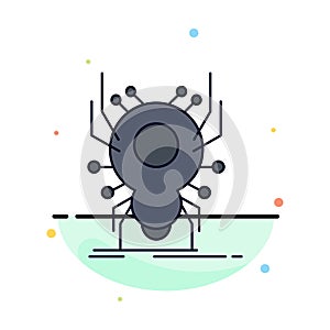 Bug, insect, spider, virus, App Flat Color Icon Vector