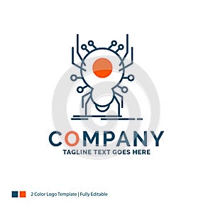 Bug, insect, spider, virus, App Logo Design. Blue and Orange Bra