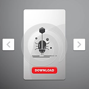 Bug, insect, spider, virus, web Glyph Icon in Carousal Pagination Slider Design & Red Download Button