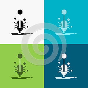 Bug, insect, spider, virus, web Icon Over Various Background. glyph style design, designed for web and app. Eps 10 vector