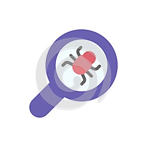 Bug magnifier icon. Simple color vector elements of hacks icons for ui and ux, website or mobile application