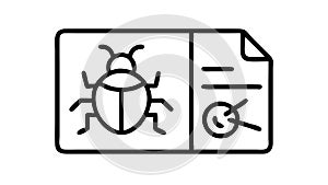 Bug Report Document, Software Debugging Icon, vector design Generative AI