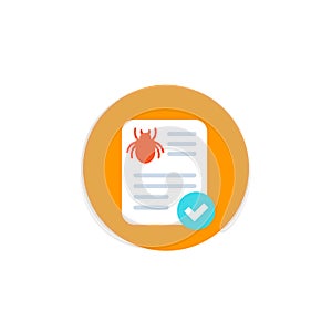 Bug report icon, flat vector