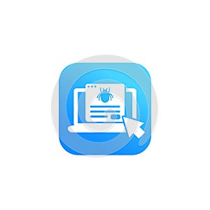 Bug report icon with laptop