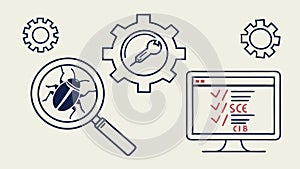 Bug search code error and debugging and software development and coding Generative AI