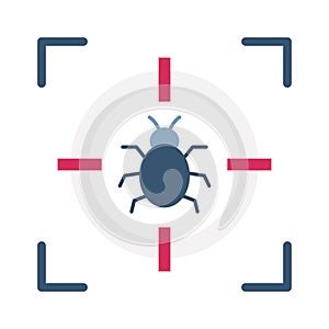 Bug target,Flat Vector icon which can easily modify or edit