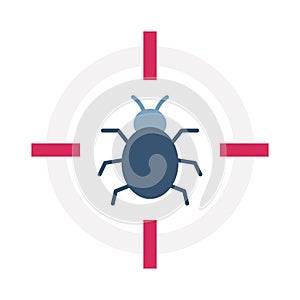 Bug target Flat Vector icon which can easily modify or edit