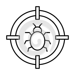 Bug target Outline vector icon which can easily modify or edit