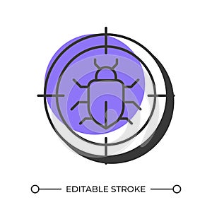 Bug tracking offset shadow line icon