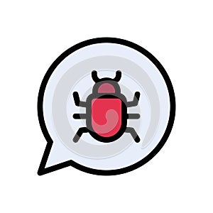 Bug vector flat color  icon