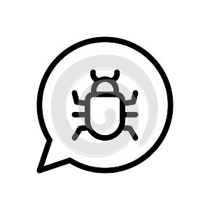 Bug vector thin line icon