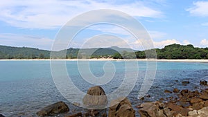 Bugalows on a pristine beach near Dawei Myanmar