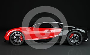 Bugatti Chiron in studio against a black background