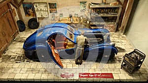 Bugatti 57 SC Atlantic scale model diorama