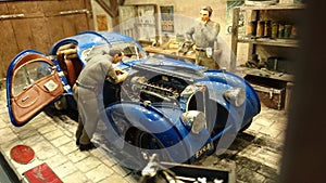 Bugatti 57 SC Atlantic scale model diorama