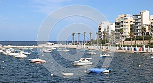 Bugibba harbour and Mediterranean Sea, Malta