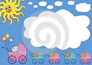 Buggies with big white cloud