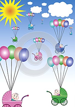 Buggies flying in the sky