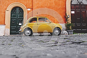 Buggy car parked in the street in Rome