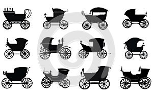 Buggy Carriage silhouette, buggy carriage vector illustration