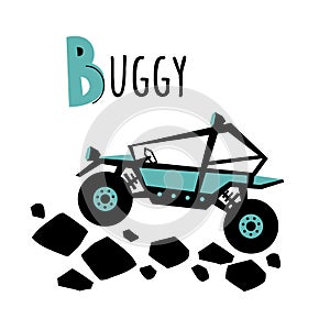 Buggy. for Children ABC poster with transport