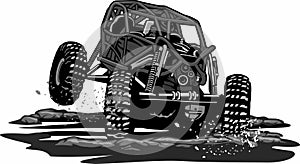 Buggy UTV offroading social club logo design vector