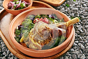 Buglama or Shin of Lamb with Vegetables and Fragrant Herbs
