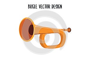 Bugle vector design. Bugle flat style vector illustration isolated on white background