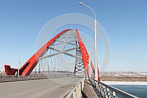 Bugrinsky Bridge across the Ob River, Novosibirsk, Russia