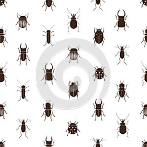 Bugs and beetles simple seamless pattern