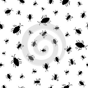 Bugs and flies seamless pattern.