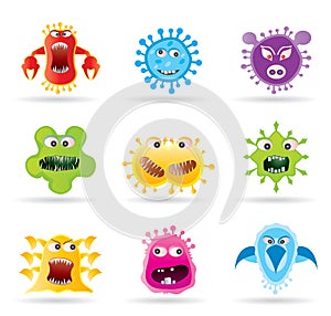 Bugs, germs and virus icons