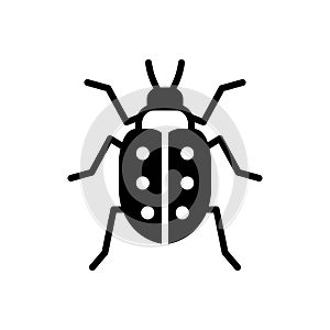 Black solid icon for Bugs, creature and critter