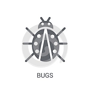 Bugs icon. Trendy Bugs logo concept on white background from Technology collection