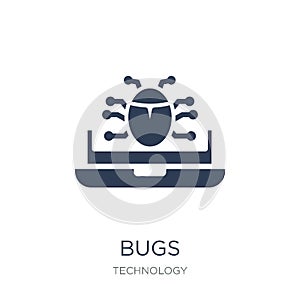 Bugs icon. Trendy flat vector Bugs icon on white background from