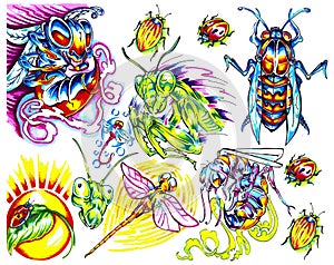 Bugs newskool tattoo set