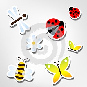 Bugs stickers vector
