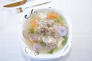 Buhler - Buryat soup with lamb. photo