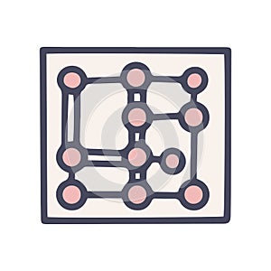 build bridges puzzle color vector doodle simple icon photo