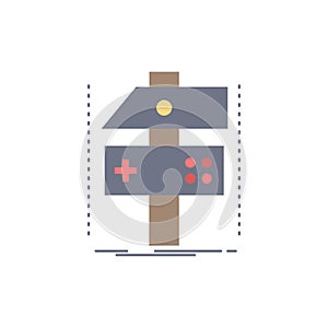 Build, craft, develop, developer, game Flat Color Icon Vector