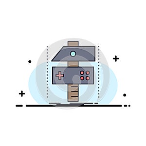 Build, craft, develop, developer, game Flat Color Icon Vector