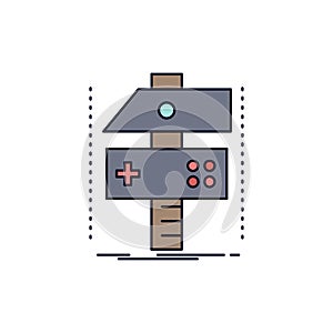 Build, craft, develop, developer, game Flat Color Icon Vector