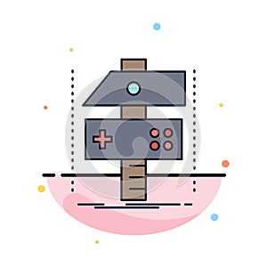 Build, craft, develop, developer, game Flat Color Icon Vector